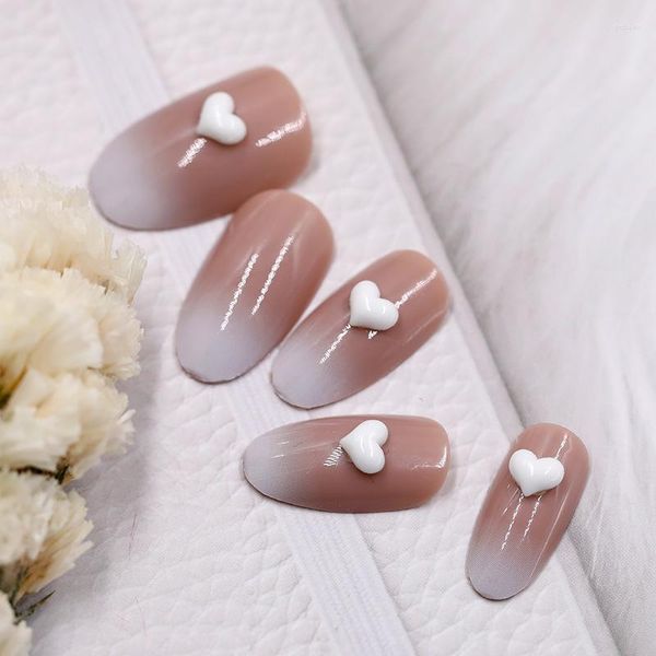 Decorazioni per le nail art 50pcs/pacco colorato giapponese amore bianco ceramico ceramica decorazione di superficie liscia manicure accessori fai -da -te