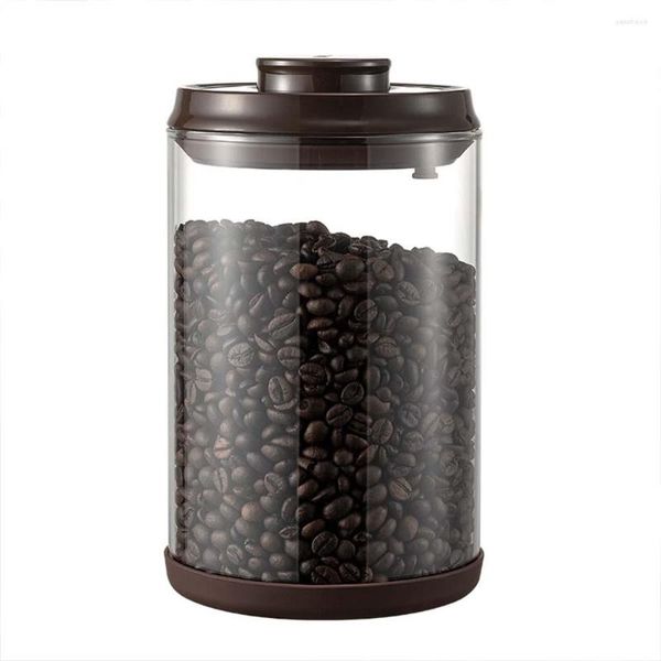 Бутылки для хранения кофейные зерна вакуумные резервуары. Домохозяйства Стеклянный бак пищевой тип прозрачный
