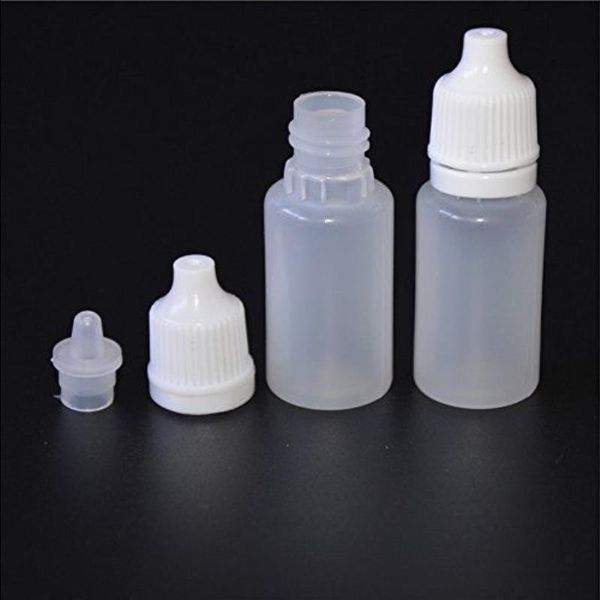 Bottiglia da contagocce liquida da 15 ml/15 g bottiglie di gocce di plastica a goccia di plastica in plastica vuota bottiglie di contagocce con cappuccio a prova di bambino KMWTQ