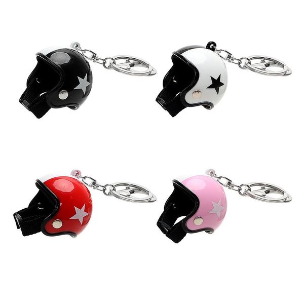 Chave do carro Creative Keychain Chain Chain Motorcycle Safety Helmets Modelo Rings de cinco estrelas Acessórios Ornament Acessórios Drop Drop Mobil Dhm89