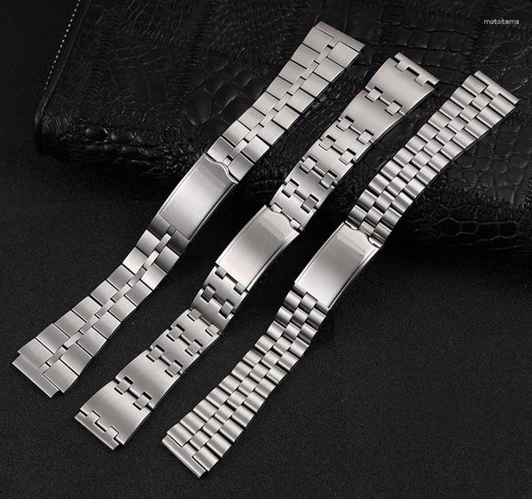 Watchbänder Edelstahl Watchbandband -Schnalle -Schnalle -Handgelenk -Gürtel -Armband Silber für Zubehör gebürstete Textur