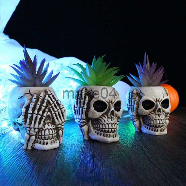 Articoli di novità Creative Ghost Skull for Flower Pot Pen Holder Placed Distano Balcone Ornamento Decorazioni per la casa Decorazione Halloween J230815