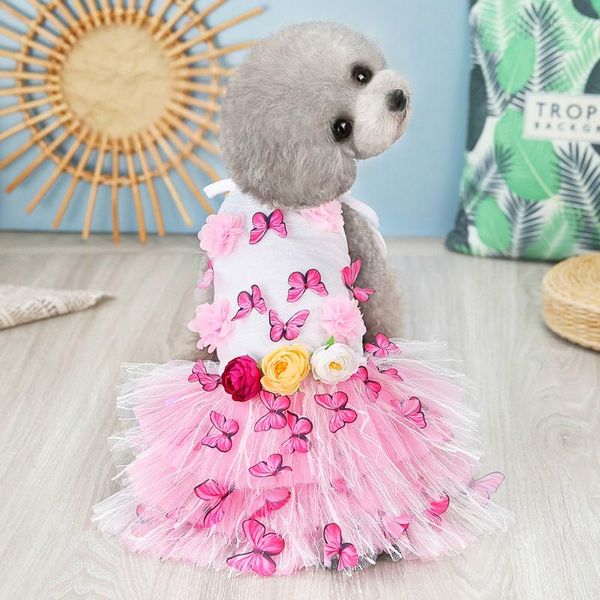 Abbigliamento per cani Abito da festa in pizzo cucciolo di abiti da principessa Cotton S-XXL per piccoli gatti medi Pet