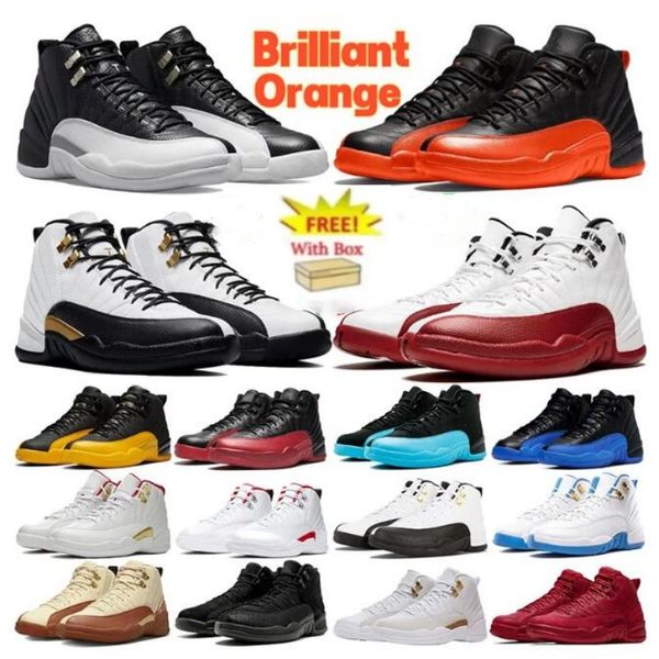 12s Brilliant Orange 2024 Scarpe da basket 12S Nero Taix Hyper Royal Playoffs Twist Dark Concord Reverse Flu Game French Blue Mens Sneakers Trainer con scatola