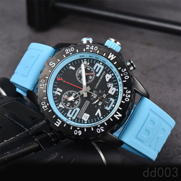 Designer aaa relógio feminino OROLOLOGIO HOMME Endurance Black Rubber Strap Luxury Watch Classic Multi Dial Chronograph 44mm Watches Perfect Gentleman SB048 C23