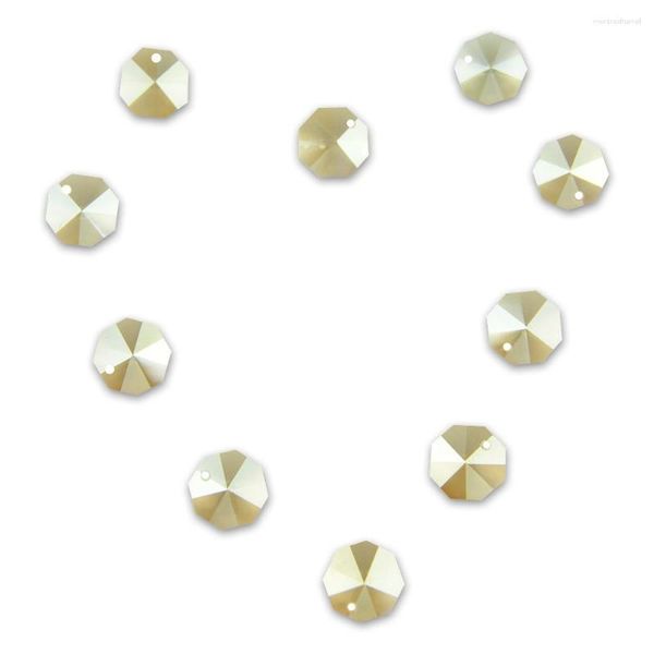 Kronleuchterkristall 2000 PCs Chinesische Champagnerschmuck Perlen 14mm Facetdglas Lose Abstandshalter Oktagon Perlen DIY mit einem Löcher Anhänger