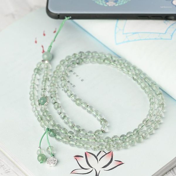 Anahtarlıklar Çin rüzgar yeşil hayalet kristal cep telefonu uzun boyun kolye ip retro sanat küçük taze aksesuarlar kadın kız anahtar zincirleri