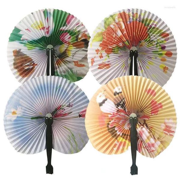 Dekorative Figuren 1PCS Retro Windmühle kleine runde Papierfans Style Hochzeit faltbare Hand Chinesisch Chinesisch