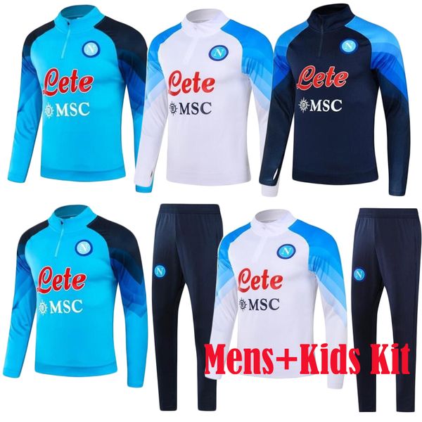 22 23 Napoli Tracksuit Football Training Set Camisa de futebol Osimhen Lozano Sportswear 2023 SSC Nápoles Zielinski Anguissa Olivera Kvaratskhelia Treinamento