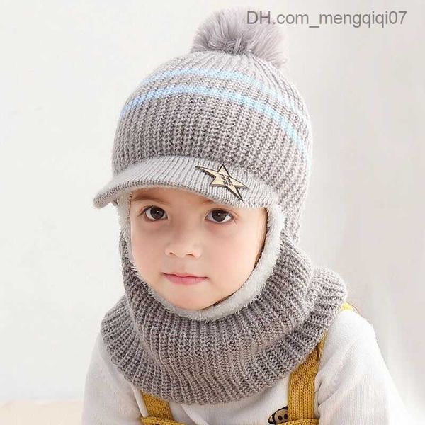 Kapaklar şapkalar bebek kış şapka pom beanie şapkalar bebek kız ve erkek şapka ile sıcak polar hattı beyzbol kapakları çocuklar için ht19025 z230815