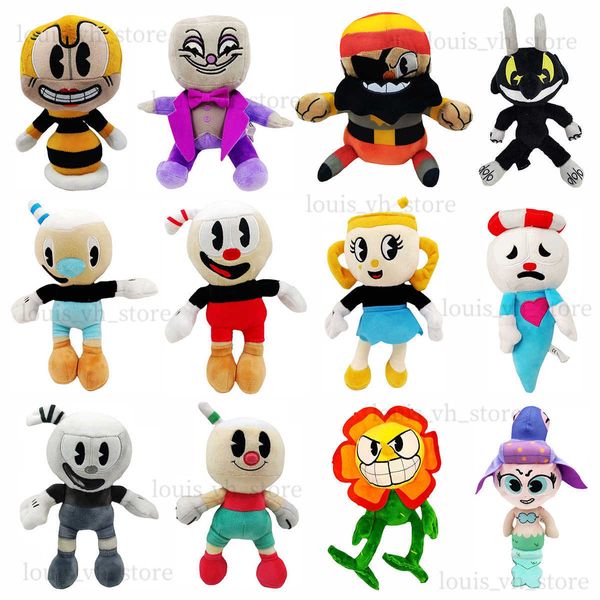 12 стилей новая приключенческая игра Cuphead Plush Toy Mugman The Devil Legandary Chalice Plush Doll Toys для подарков LDREN 1PC T230815