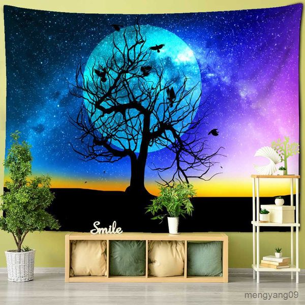 Taquestres Árvore da vida Tapestry Wall Hanging Hippie TV Background Decor R230815