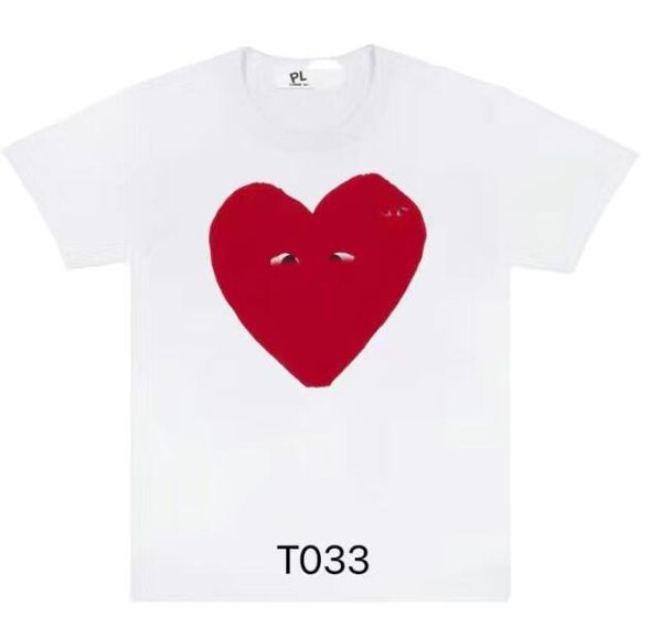 Moda Uomo Gioca T Shirt Designer Red Heart Commes Casual Donna Camicie Des Badge Garcons Alta Quanlity Magliette Cotone Ricamo s4