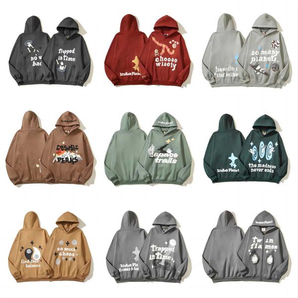 Broken Planet Foam Buchstabe Druck Hoodie Lose Herren Y2K Hoody 3D Foam Graffiti Buchstabe Pullover Hip Hop Harajuku Sweatshirts Pullover Frauen Langarmanzüge yd yd