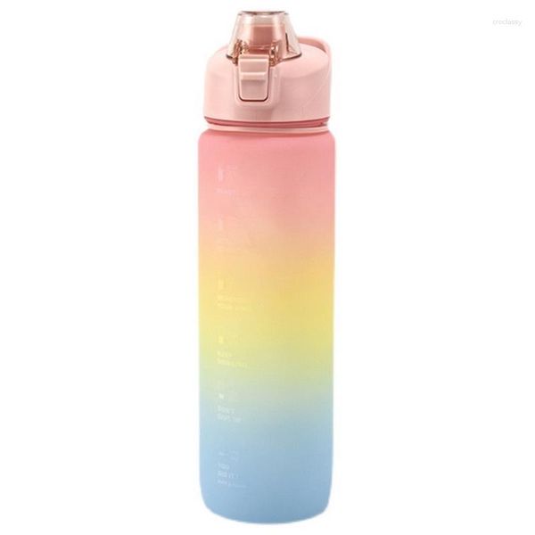 Bottiglie d'acqua da 34 once in plastica flip top sul coperchio sport drink con filtro per escursionismo portatile