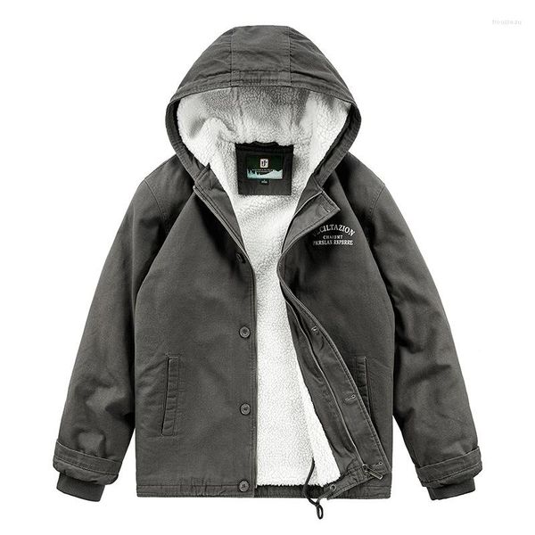 Herrenjacken hochwertige männliche männliche lose Bomberjacke Outwee Vlies Dicker warmer Parkas Down Männer Kapuze Winter Casual Coats 4xl