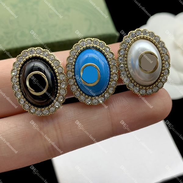 3 colori Women Baroque Rings Anello di apertura di cristallo per le donne designer feste