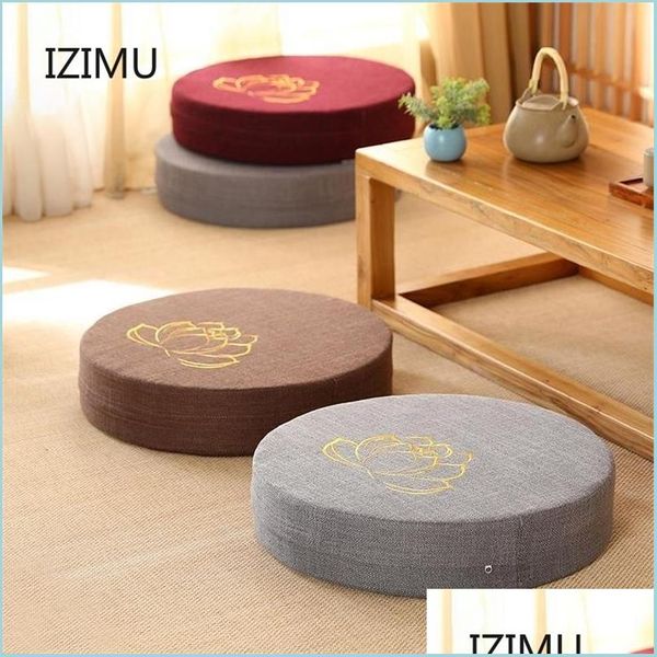 Almofada/travesseiro decorativo 40x6cm ioga medite pep textura dura meditação backrest backrest tatami matami removível e washab dh3ex