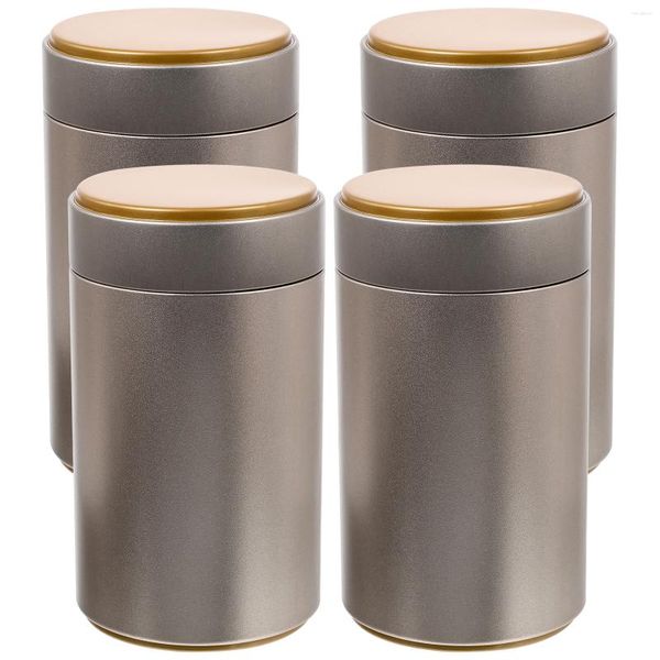 Aufbewahrung Flaschen 4 PCS Metall Geschenk Jar Tee tragbare Behälter Zinnplatte Home Kitchen Kanister Haushalt