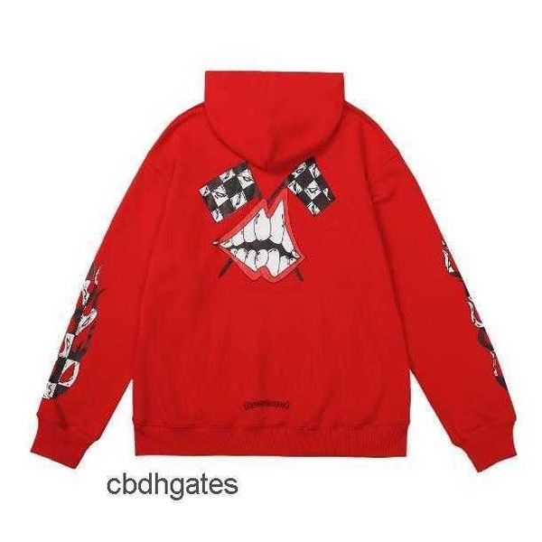 2023 Hoodies designers Chromezhearts suéteres capuz CH Corolla Heart Sweater Casat Unissex Capuz de capuz Lip vermelho preto capuz branco top
