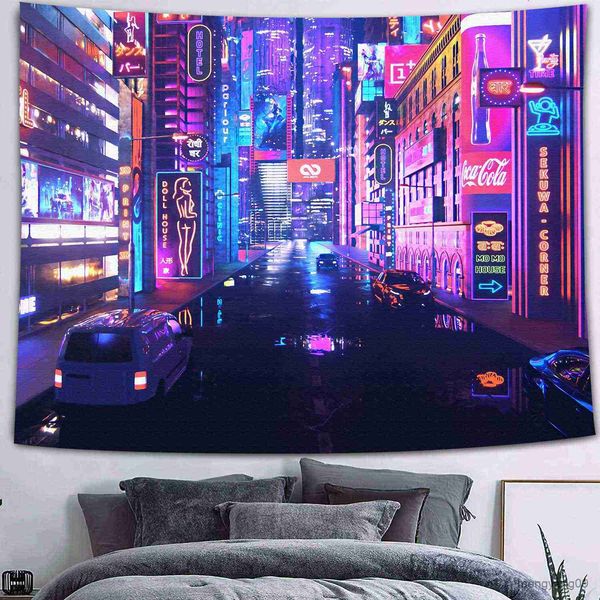 Arazzi Ultraviolet Tapestry Fluorescente Arazzo Future A Tapestry 3D World Decor Home Decor Hippie Tapestry Wall sospeso R230815