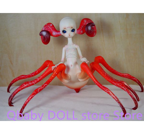 Dolls BJD Doll 14 Bullhorn Spider Half Doll Girl Jointred Art Toys for Resin DOL 230815