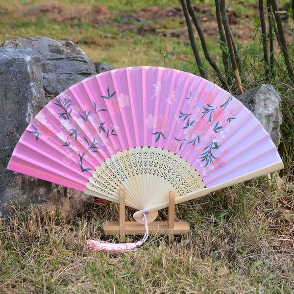 Dekorative Figuren Vintage Style Seidenklapper Fan Chinesische japanische Hand gehalten Bambus Home Dekoration Ornament Tanze Requisite