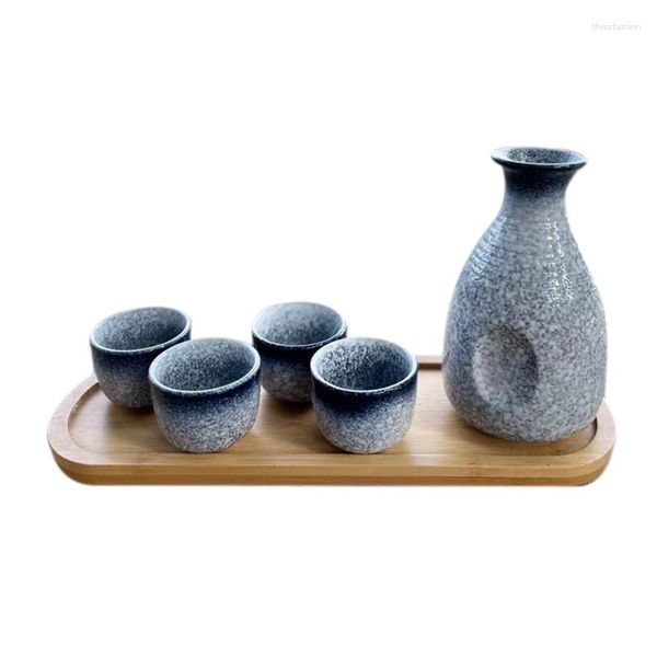 Canecas 1 conjunto requintado estilo japonês de cerâmica saquê pote de cerâmica retro simples e cerâmica e