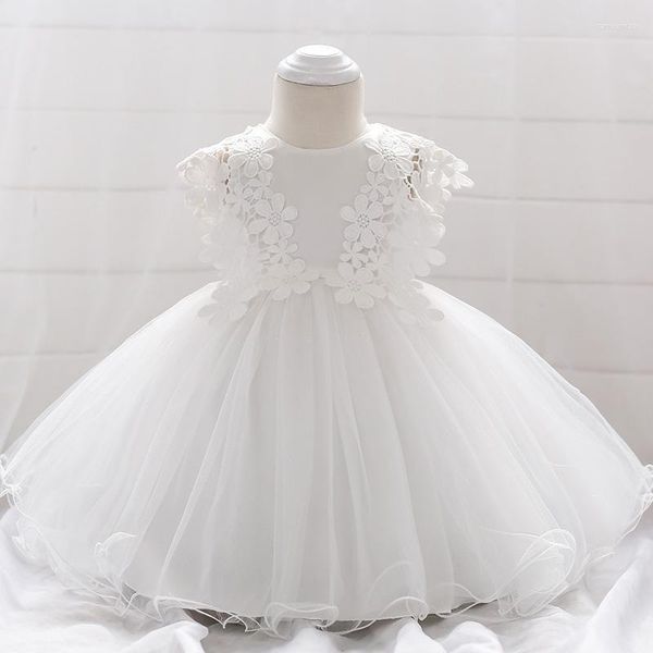 Mädchen Kleider Baby Mädchen weiße Taufkleid geborene Prinzessin Geburtstag tragen Kleinkind Blume Taufe Ballkleid Kinder für 3 24m