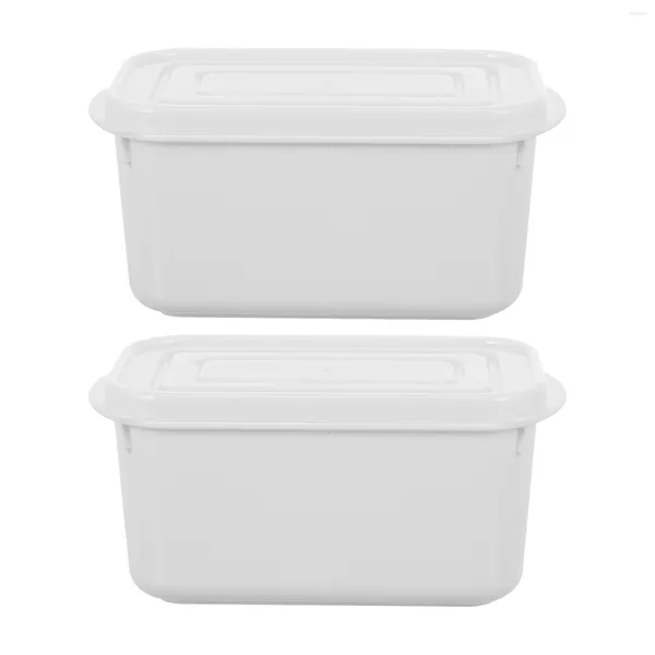 Dinnerware Conjunta 2pcs Butter Boxes prato com tampa pequena recipiente para geladeira cozinha home white 700ml