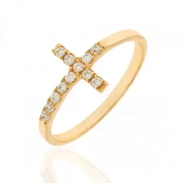 Anéis cruzados para mulheres 14K Gold Batilhed Cubic Zirconia Eternity Promise Ring para seu anel da aliança de casamento infinito