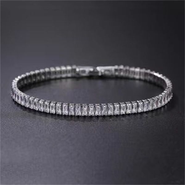 Pulseiras de tênis Designer para mulheres pulseira cz bling cúbica zircônia mensal pulseira gelada em cadeia de 4 mm 4mm de diamante de diamante de diamante de luxo jóias de hip hop