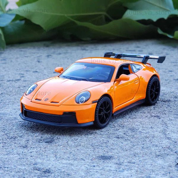 1 32 Porsche 911 GT3 Supercar Legato Model Auto Toy Auto Suniti in metallo e giocattoli per auto leggera per il veicolo LDRO T230815