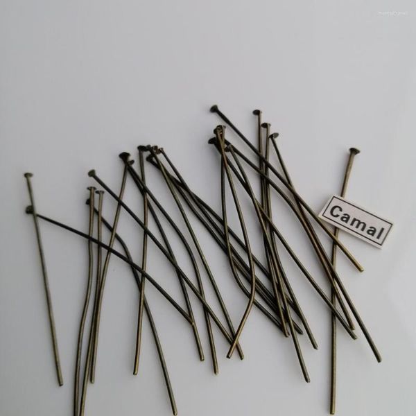 Lustre cristal camal 100pcs bronze antigo 50mm/1,96 polegada de cabeça plana de cabeça reta conector para lâmpada de prisma pendente