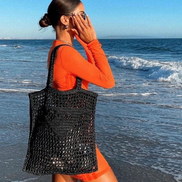 Bolsa de designer de alta qualidade Bolsa de palha de praia Summer Bolsas de luxuris