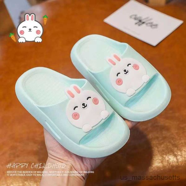 Scarpe per bambini con animali da gocce per bambini con rabbite bambini pantofole estate scarpe da bagno soft sole scarpe da casa non slip scarpe da bambino R230815