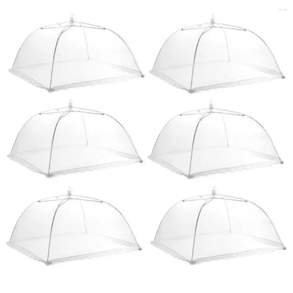 Set di stoviglie da 6 pezzi - Tenda in maglie di copertura anti -zanzara per frutta in plastica tavolo da pranzo pieghevole