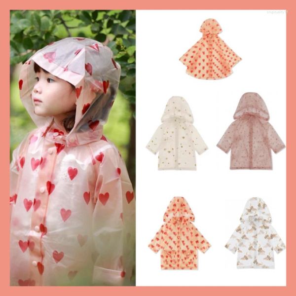 Count Children's Waterpround Windbreaker 2023Ks Yağmurluk Boy's Cape Style Rain Poncho Anaokulu Kızlar Uzun Kapşonlu