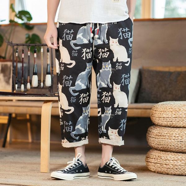 Pantaloni da uomo stampa harem uomini pantaloni casuali alla caviglia nera-lunghezza hip hop donnapancespants streetwear 5xl