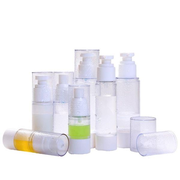 15 30 50 80 100ML Bottiglia trasparente per vuoto Pompa airless in plastica vuota Spray Crema cosmetica trasparente Profumo Contenitore per olio essenziale Bottl Rjqm