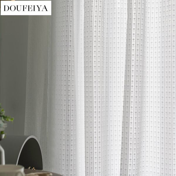 Прозрачные занавески для гостиной столовой спальни балкон корейская вышивка белая тюля кружева