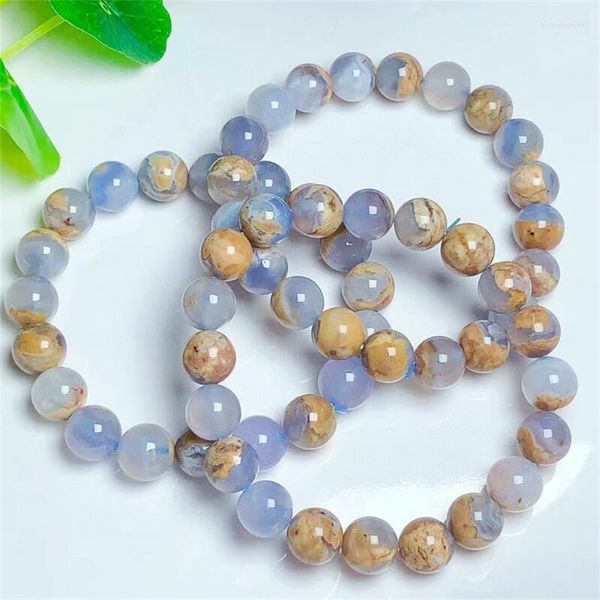 Strand Natural Lace Azul Bracelete Cura de Moda Reiki Cristal Gemito Mulher Mulher Fengshui Jóias 1pcs 9/10mm