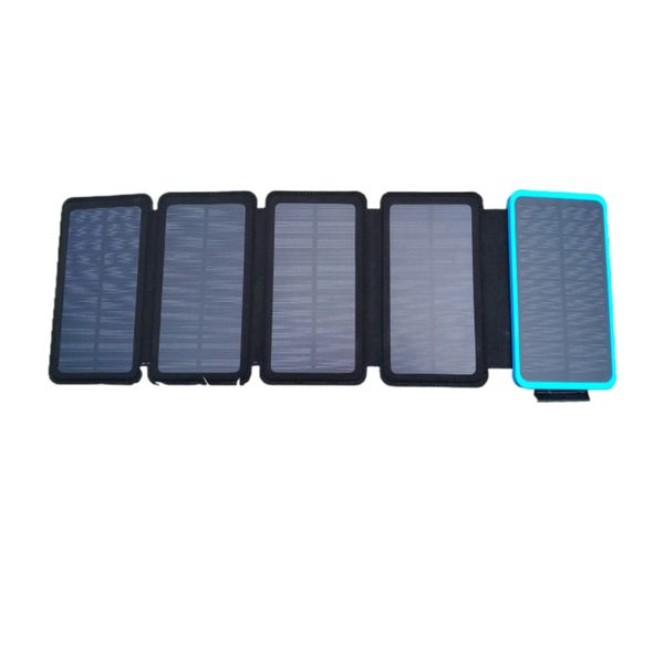 Solar-Powerbank, kabelloses Ladegerät, 8000 mAh, Schnelllade-Powerbank, 5 V, USB, Dual-Ausgänge für alle Mobilgeräte, Telefon, Tablet, tragbares Solar-Ladegerät mit Taschenlampen