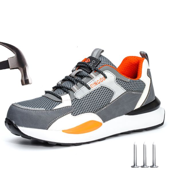 Stivali Scarpe di sicurezza per uomini Sneaker traspirabili Sneaker Indestruttibile Anti Smashing in acciaio 230814