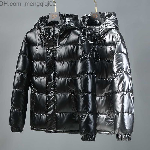 Herrenjacken Winter Mode glänzend dicke warme Jacke Baumwollkleidung Herren -Freiholzstraße Solid Parker Top Z230816