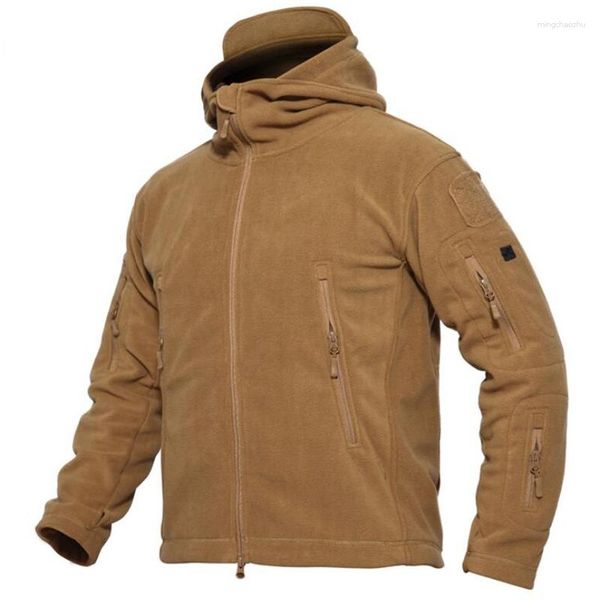 Jagdjacken Fleece Thermaljacke Männer Winter Outwear Windbrecher Samt warme Hoodie -Mäntel Männliche Multi -Taschen -Militärtaktikal