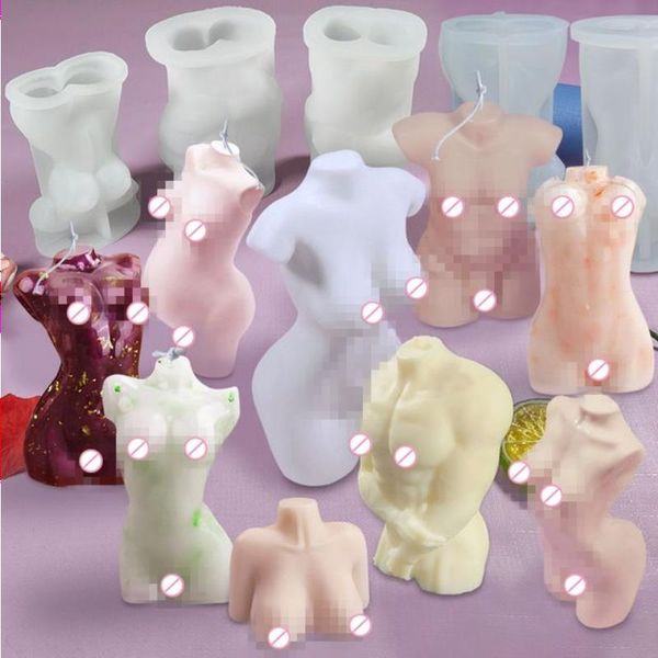 3d tamanho pequeno corpo fêmea estátua humana vela resina silicone molde molde artesanal sílica gel aroma artesanato de pedra molde lrcie