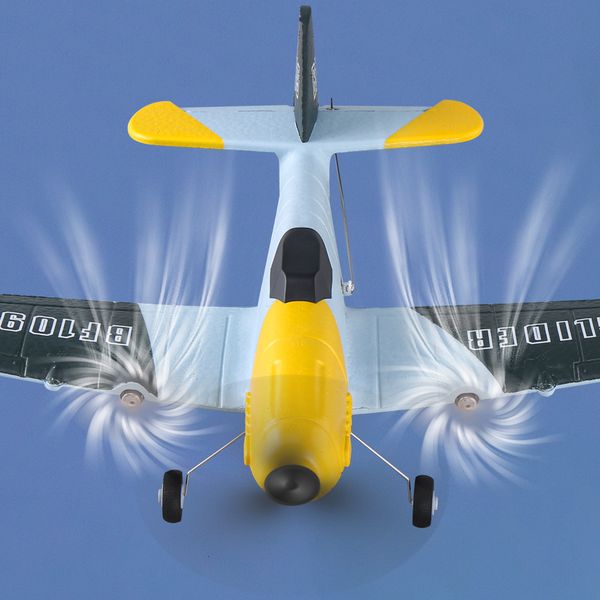 Flugzeugmodle RC -Ebene 2,4 GHz Dual Motor EPP Schaumgleiter Gyro Stabilisierung System Fernbedienung Flugzeug BF109 Kampfflugzeugspielzeuggeschenk für Kinder 230815