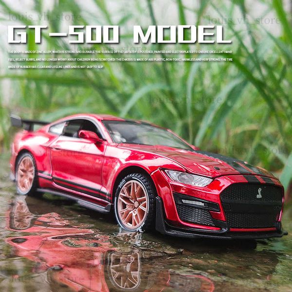 1 32 Ford Mustang Shelby GT500 GT350 Supercar Yüksek Simülasyon Arabası Modeli Alaşım Geri Çekme Çocuk Oyuncak Araba 4 Açık Kapı Ldren'in Hediyeleri T230815