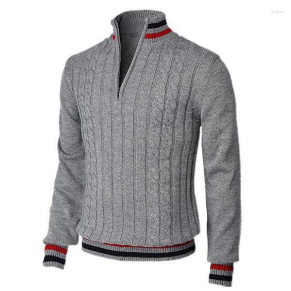 Мужские свитера 2023 весна осень осень британского стиля цветовой замыкания молнии